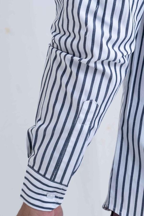 Elo Polo Republica Men's Striped Casual Shirt White & Navy