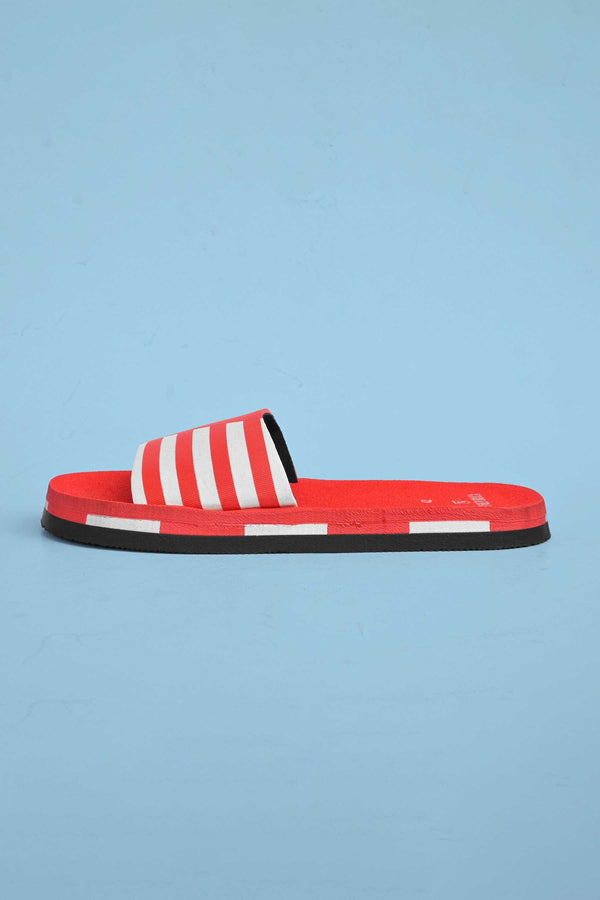 Elo Polo Republica Men's Striped Design Soft Slides Mustard