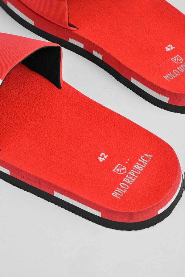 Elo Polo Republica Men's Striped Design Soft Slides Mustard
