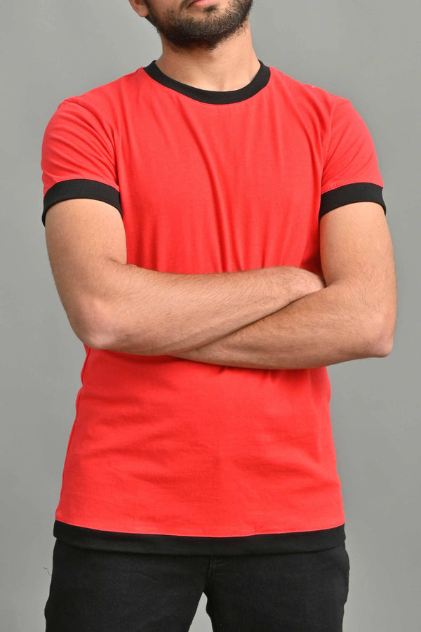 elo Polo Republica Men's Sun Set Printed Crew Neck Tee Shirt Red
