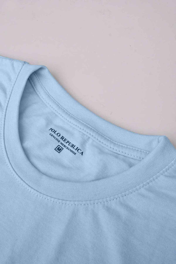 Elo Polo Republica Men's Superhero Printed Crew Neck Tee Shirt Light Sky