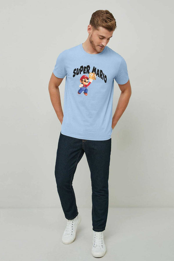 elo Polo Republica Men's Superhero Printed Crew Neck Tee Shirt Light Sky