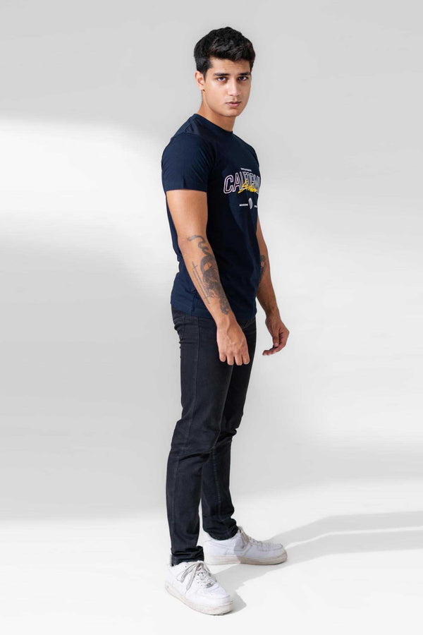 Elo Polo Republica Men's Supply Authentic California Printed Crew Neck Tee Shirt Navy