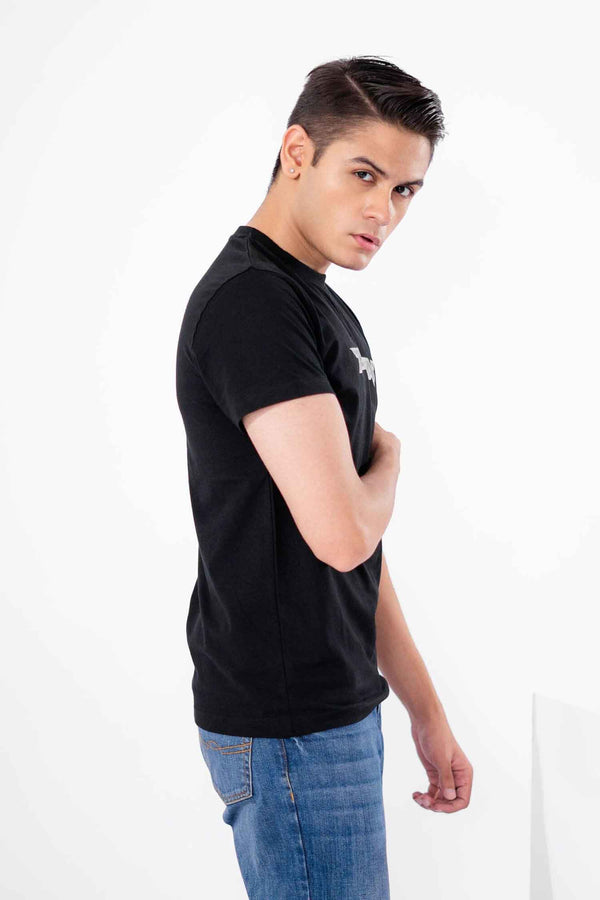 Elo Polo Republica Men's Tekken Printed Crew Neck Tee Shirt Black