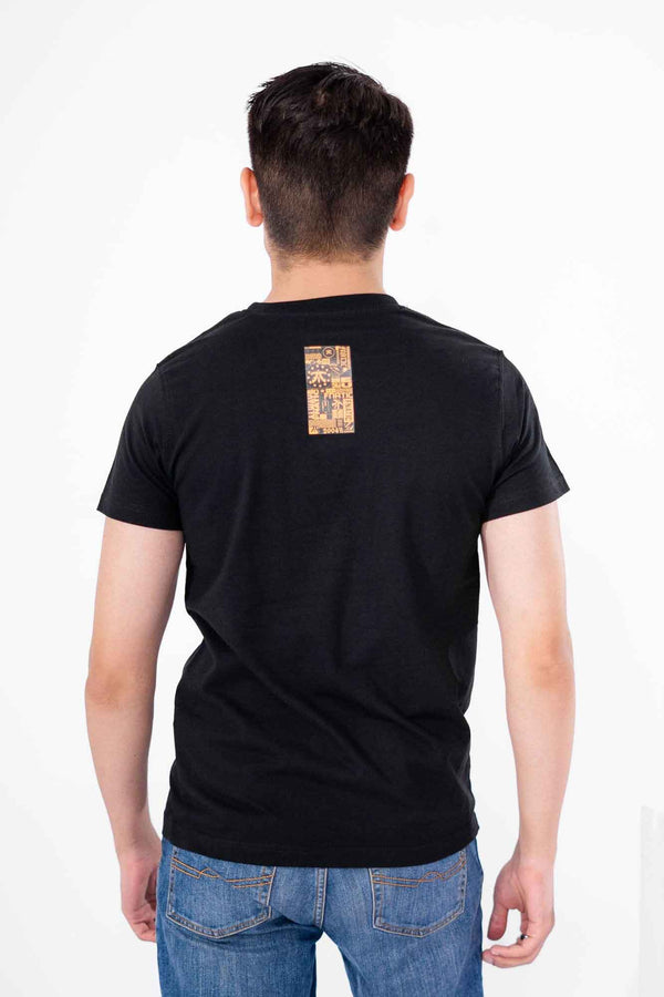 Elo Polo Republica Men's Tekken Printed Crew Neck Tee Shirt Black