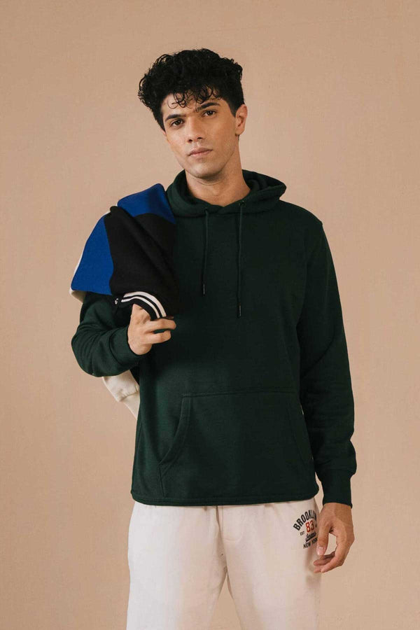 elo Polo Republica Men's Terry Pullover Hoodie Bottle Green