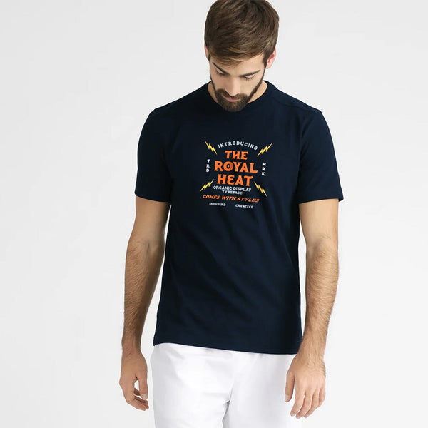 elo Polo Republica Men's The Royal Heat Printed Crew Neck Tee Shirt Navy