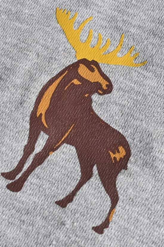 Elo Polo Republica Men's Thermal Moose Printed Zipper Hoodie Heather Grey