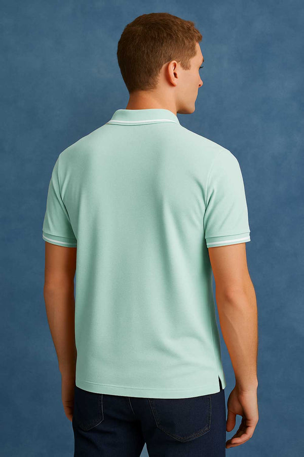 Elo Polo Republica Men's Tipped Polo Shirt Powder Pink