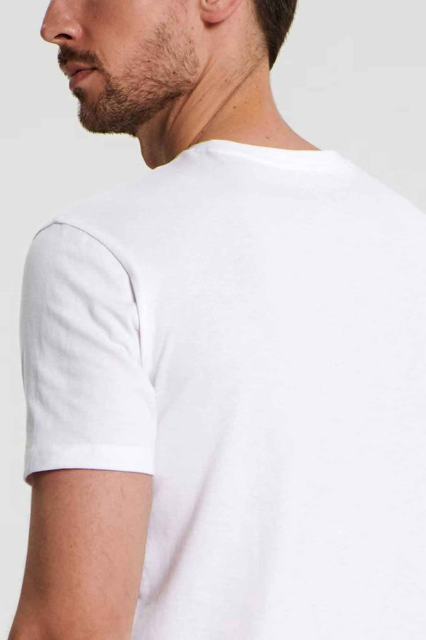 Elo Polo Republica Men's Trust Self Printed Crew Neck Tee Shirt White