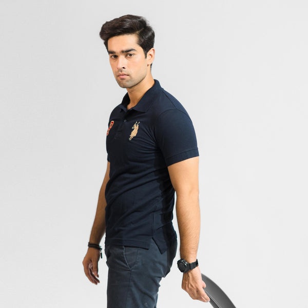 Elo Polo Republica Men's Twin Pony & 8 Embroidered Short Sleeve Polo Shirt Navy