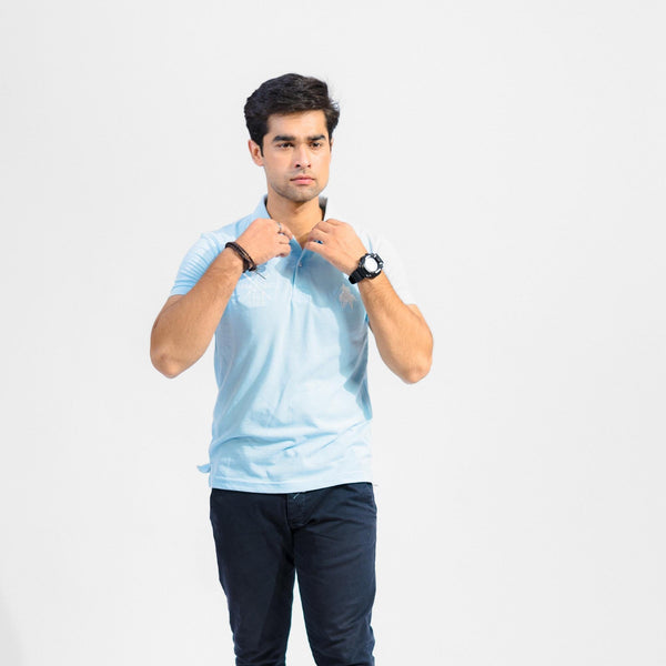 Elo Polo Republica Men's Two Polo Rider & PR Mallets Embroidered Short Sleeve Polo Shirt Sky