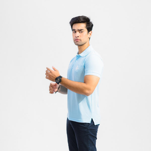 Elo Polo Republica Men's Two Polo Rider & PR Mallets Embroidered Short Sleeve Polo Shirt Sky
