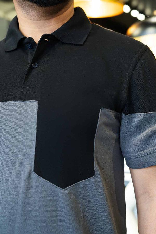 Elo Polo Republica Men's Two-Tone Polo Shirt Graphite & Black