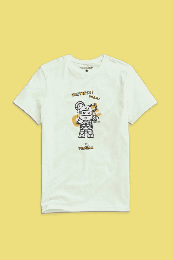 Elo Polo Republica Men's Universe Crew Neck Tee Shirt Off White