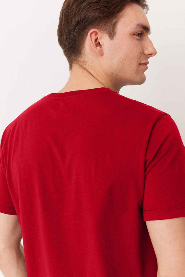 Elo Polo Republica Men's Wanderlust Printed Crew Neck Tee Shirt Red