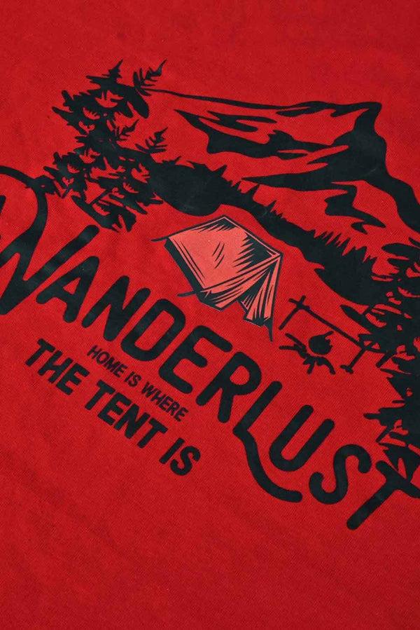 Elo Polo Republica Men's Wanderlust Printed Crew Neck Tee Shirt Red