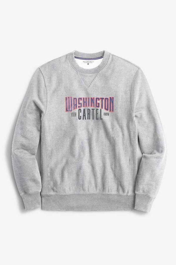 Elo Polo Republica Men's Washington Printed Fleece Sweat Shirt Heather Grey