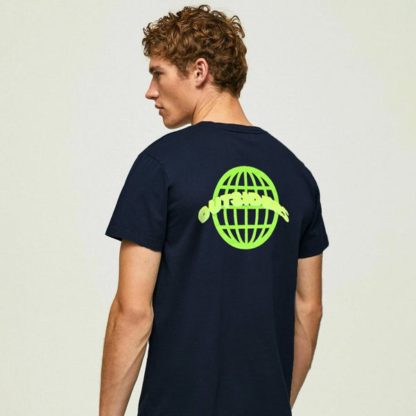 Elo Polo Republica Men's Washington State Printed Crew Neck Tee Shirt Navy