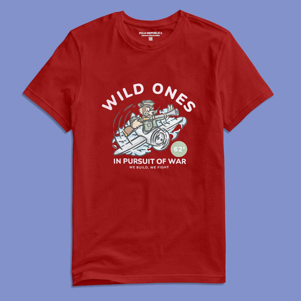 Elo Polo Republica Men's Wild Ones Printed Crew Neck Tee Shirt Red