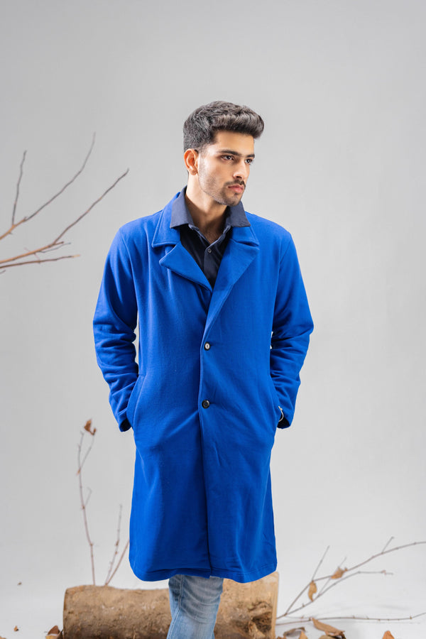 Elo Polo Republica Men's Winter Fleece Long Coat Navy