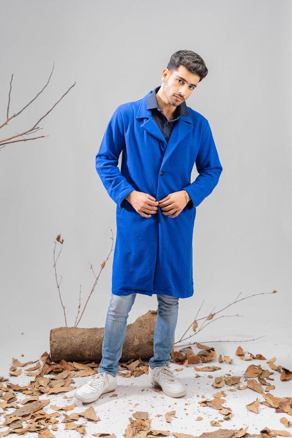Elo Polo Republica Men's Winter Fleece Long Coat Navy