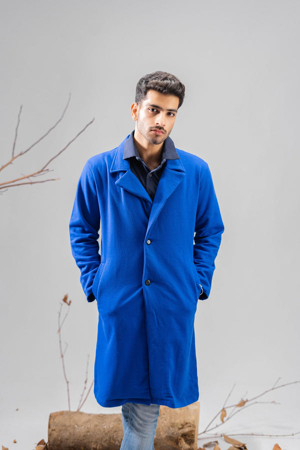 Elo Polo Republica Men's Winter Fleece Long Coat Navy