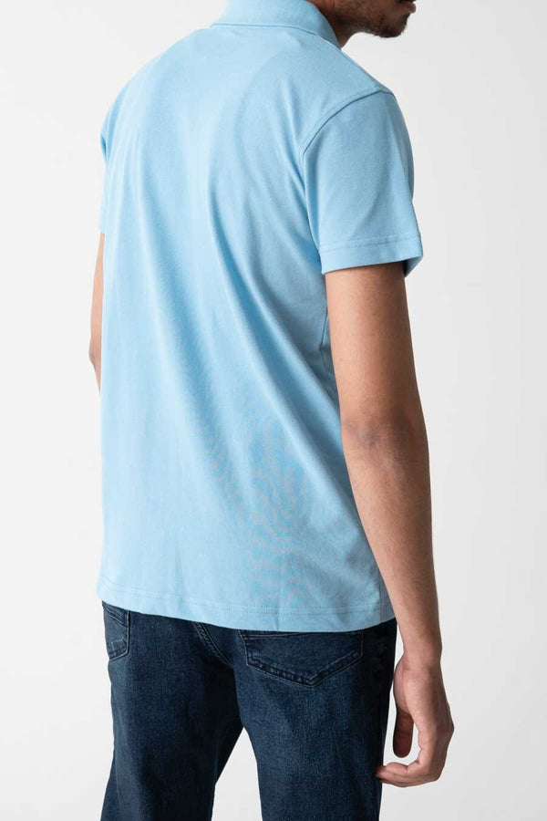 Elo Polo Republica Men's Zipper Placket Polo Shirt Sky