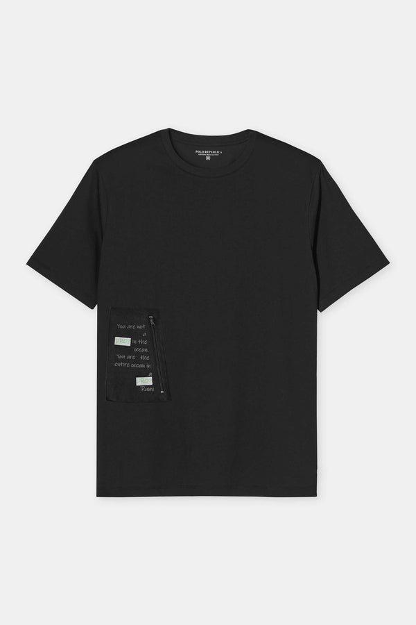Elo Polo Republica Men's Zipper Pocket Crew Neck Tee Shirt White