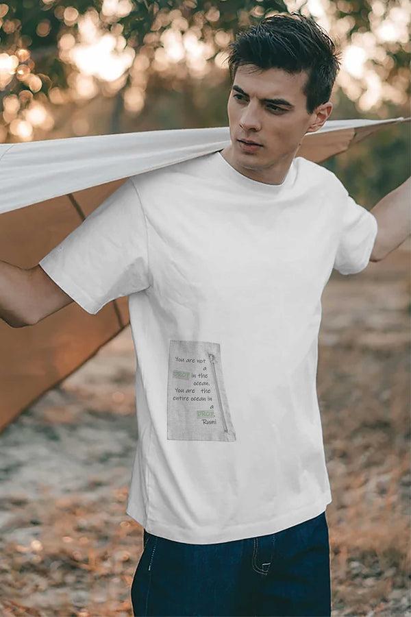 elo Polo Republica Men's Zipper Pocket Crew Neck Tee Shirt White