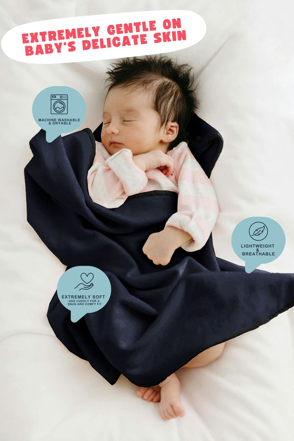 elo Polo Republica SnugNest Polar Fleece Baby Blanket Navy