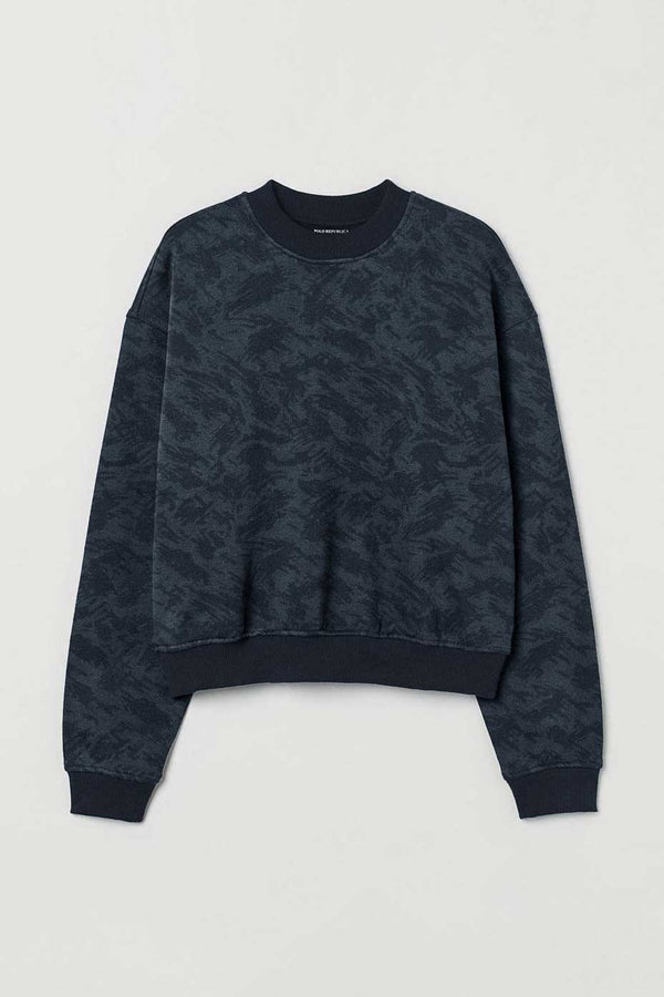 Elo Polo Republica Women Calgary Camo Style Terry Sweatshirt Navy