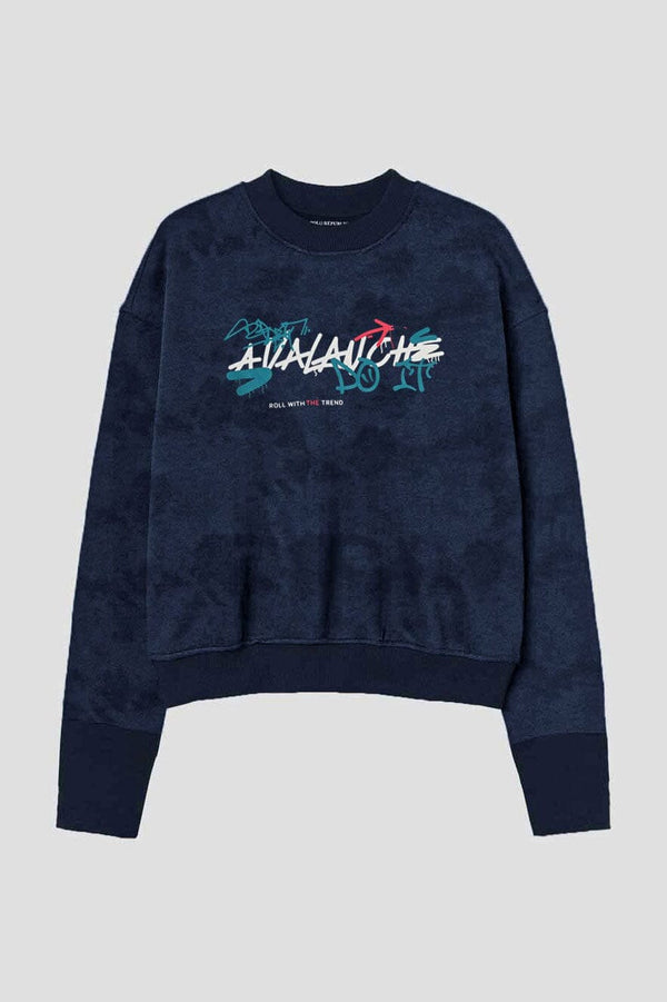 Elo Polo Republica Women's Avalanche Printed Terry Sweatshirt Navy