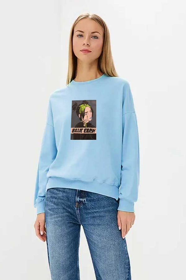 elo Polo Republica Women's Billie Eilish Printed Fleece Sweatshirt Sky
