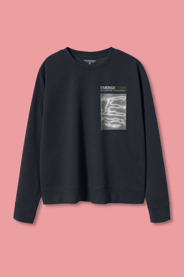 Elo Polo Republica Women's Emerge Printed Fleece Sweatshirt Navy