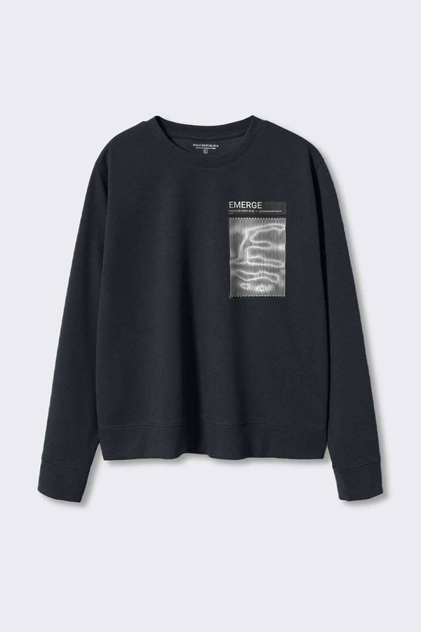 elo Polo Republica Women's Emerge Printed Fleece Sweatshirt Navy
