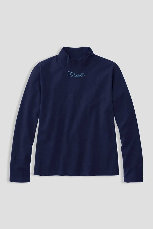 Elo Polo Republica Women's Forever Embroidered Buttoned Neck Sweatshirt Blue
