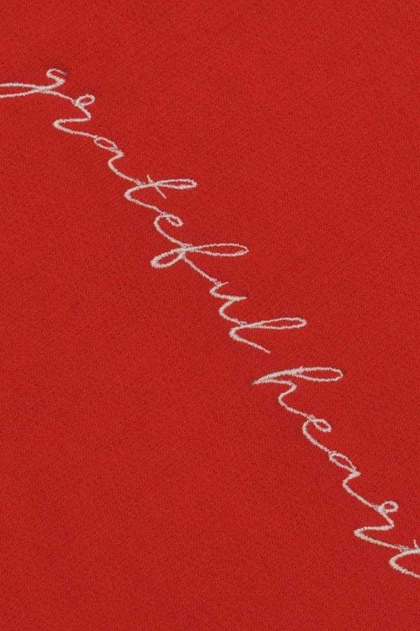 Elo Polo Republica Women's Frill Grateful Embroidered Fleece Sweatshirt Red