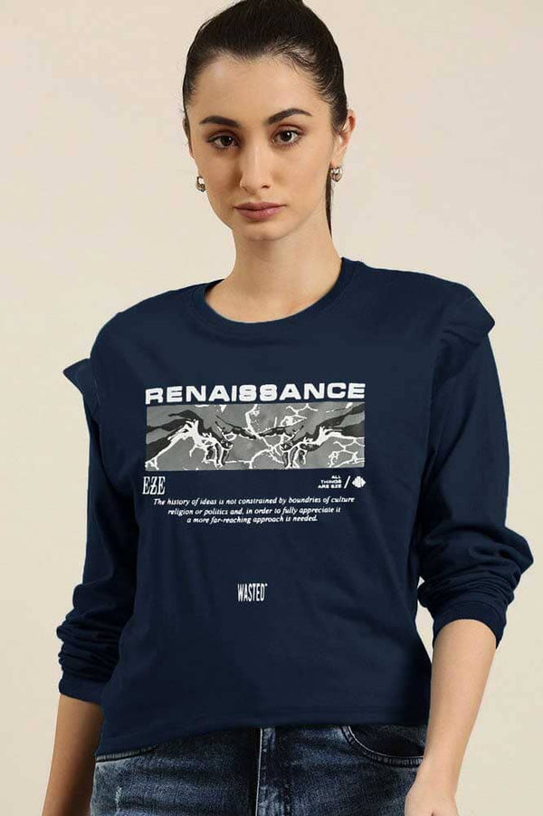 elo Polo Republica Women's Frill Renaissance Embroidered Fleece Sweatshirt Navy