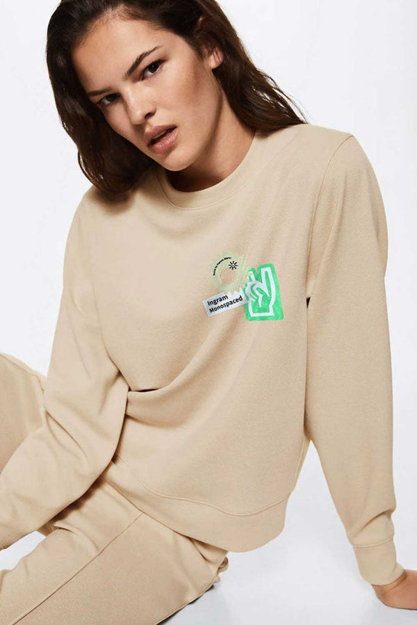 elo Polo Republica Women's Ingram Monospaced Printed Fleece Sweatshirt Skin