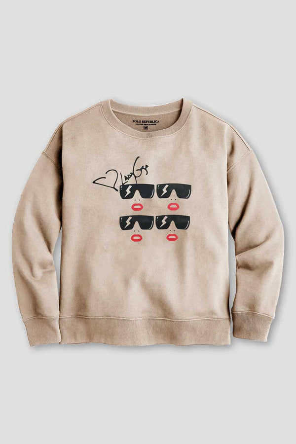 Elo Polo Republica Women's Lady Gaga Printed Fleece Sweatshirt Skin