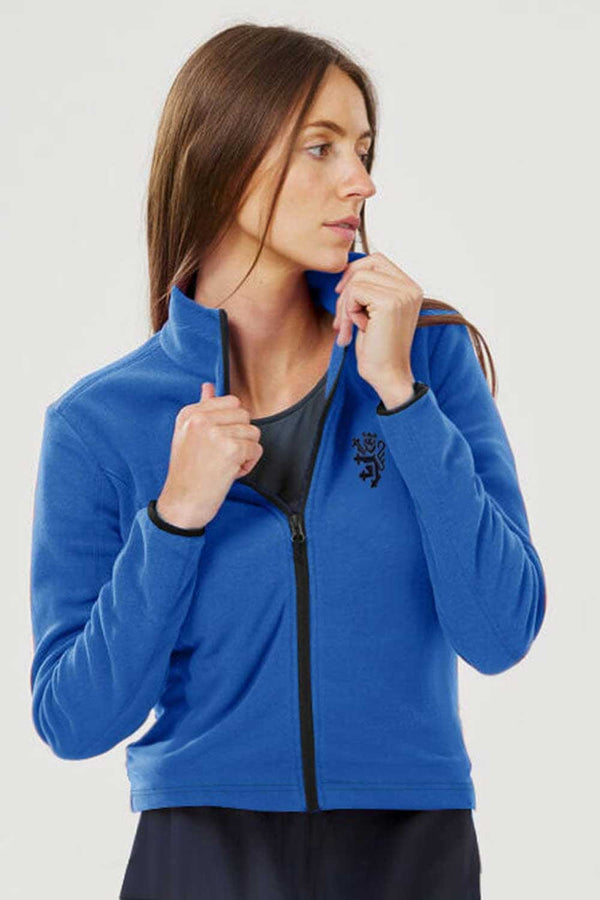 elo Polo Republica Women's Leo Embroidered Polar Fleece Zipper Jacket Blue