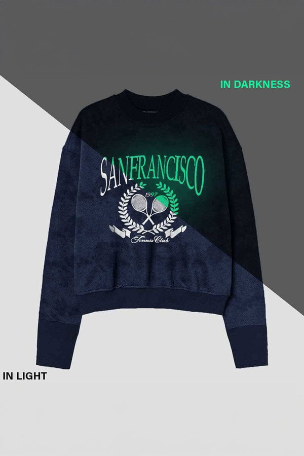 Elo Polo Republica Women's San Francisco "Glow In The Dark" Printed Terry Sweatshirt Navy