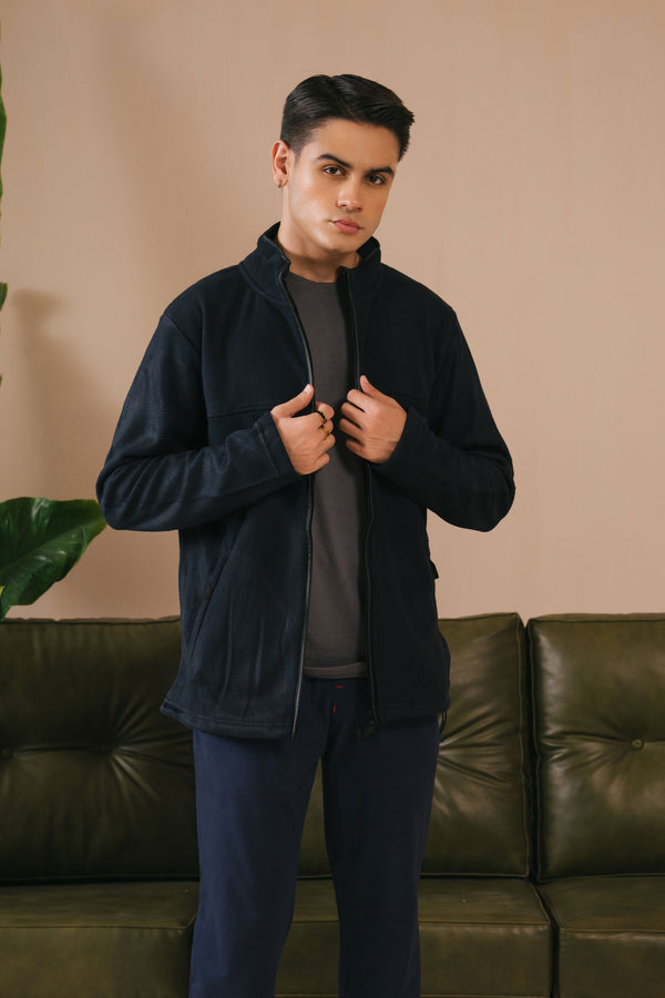 Elo Premium Equestrian Men's Full Sleeves Polar Fleece Jacket Navy