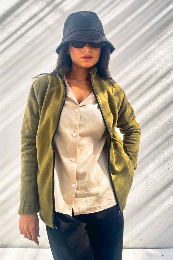 Elo Premium Equestrian Women's Full Sleeves Polar Fleece Jacket Olive