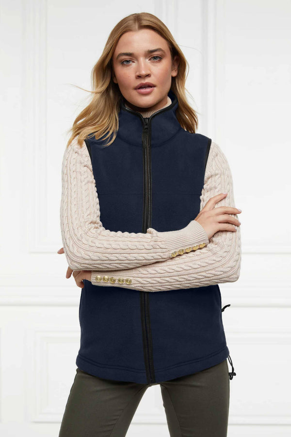 Elo Premium Equestrian Women's Polar Fleece Body Warmer Gilet Navy