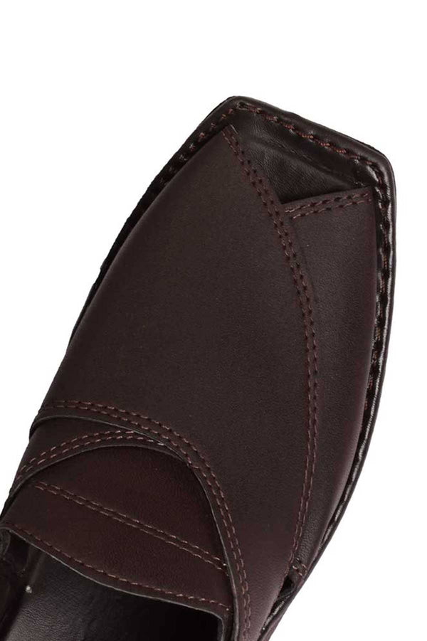 Elo Premium Leather Men's Khedi With Padded Insole Black