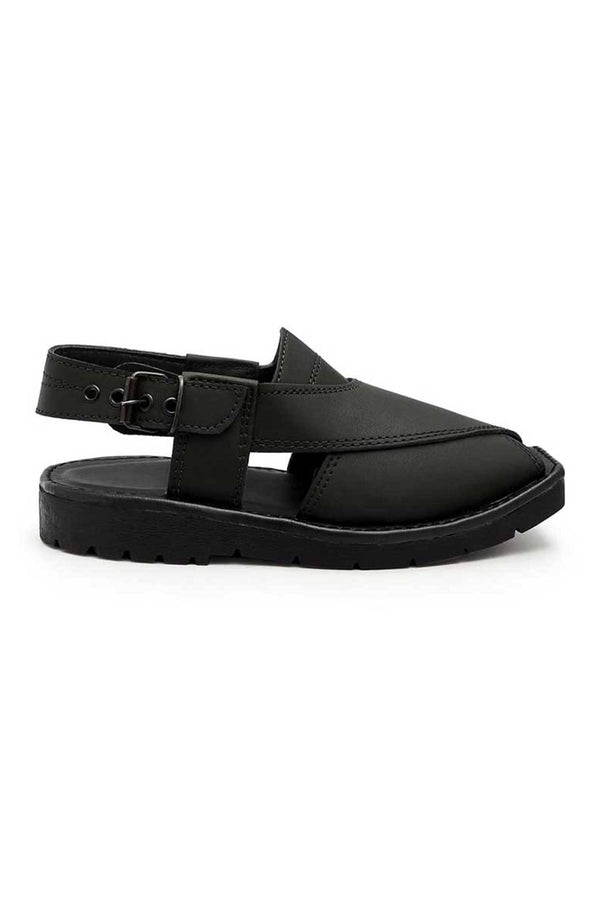 elo Premium Leather Men's Khedi With Padded Insole Black