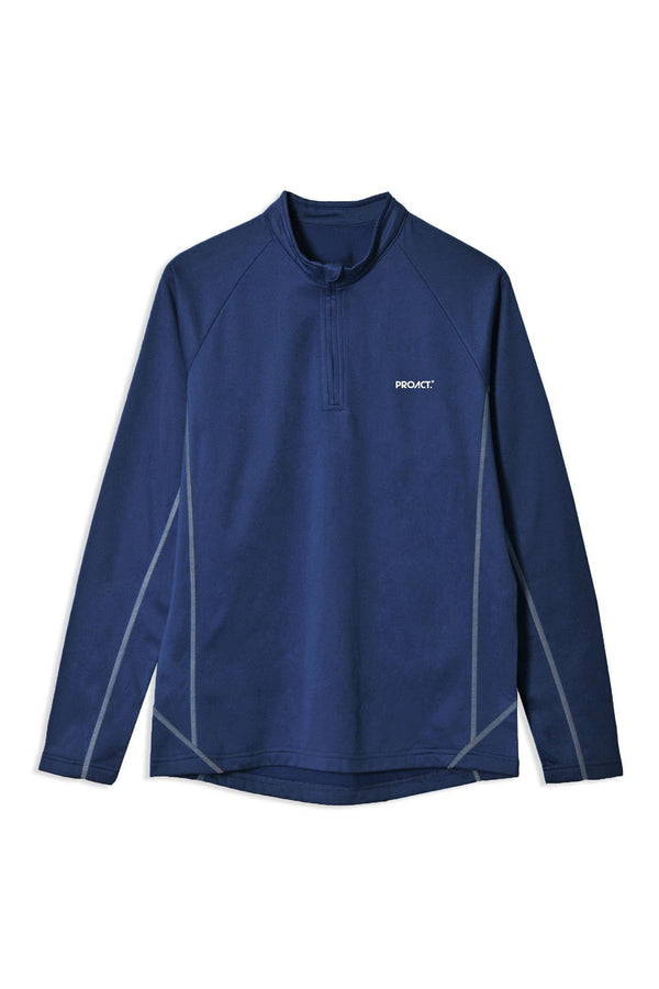 Elo Proact Boy's Mock Neck Quarter Zipper Sweat Shirt Navy