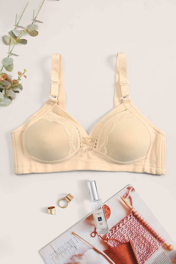 Elo Qiaojiaonu Women's Madrid Design Push Up Padded Bra Pink